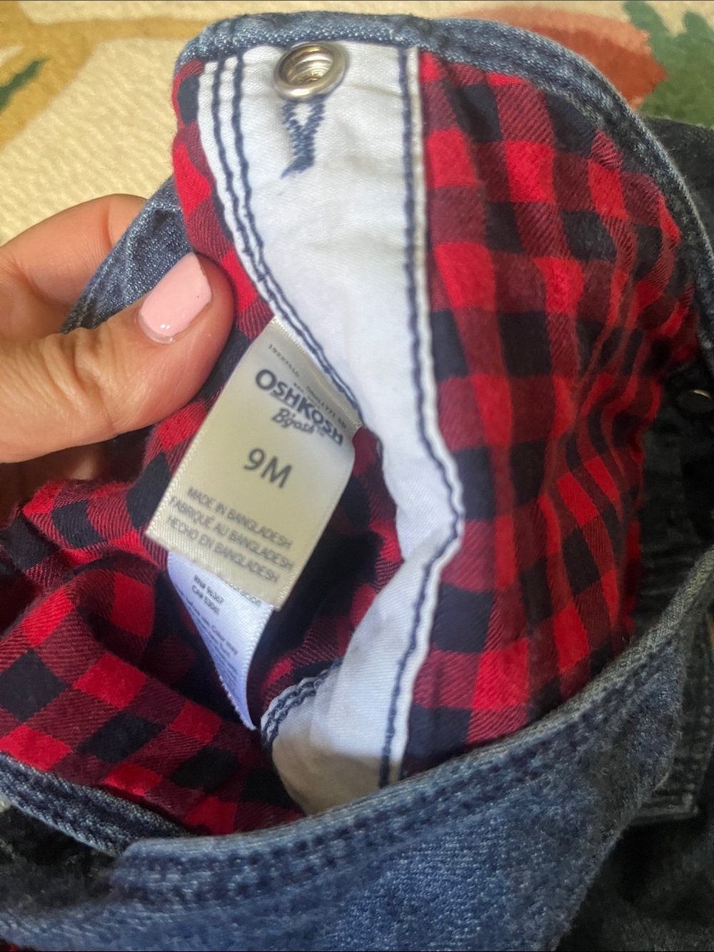 OshKosh B'gosh Navy Denim Overalls with Star Accents Adorable!! 9 month - Picture 2 of 4
